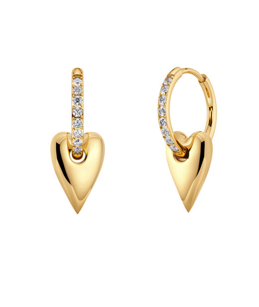 Stålörhängen Amore Sparkle Hoops S Gold AU26 gold