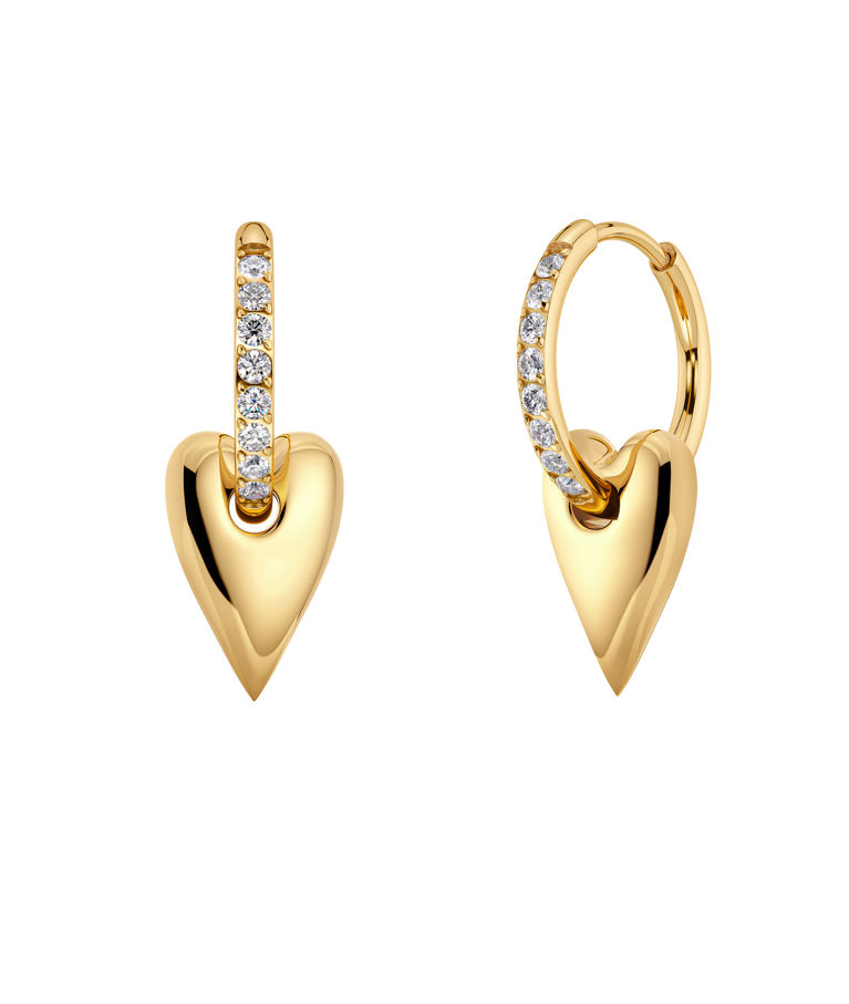 Stålörhängen Amore Sparkle Hoops S Gold AU26 gold