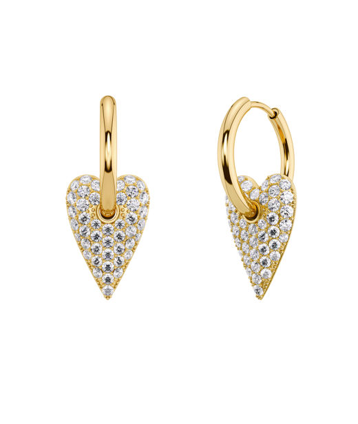 Stålörhängen Amore Sparkle Hoops L Gold AU26 gold