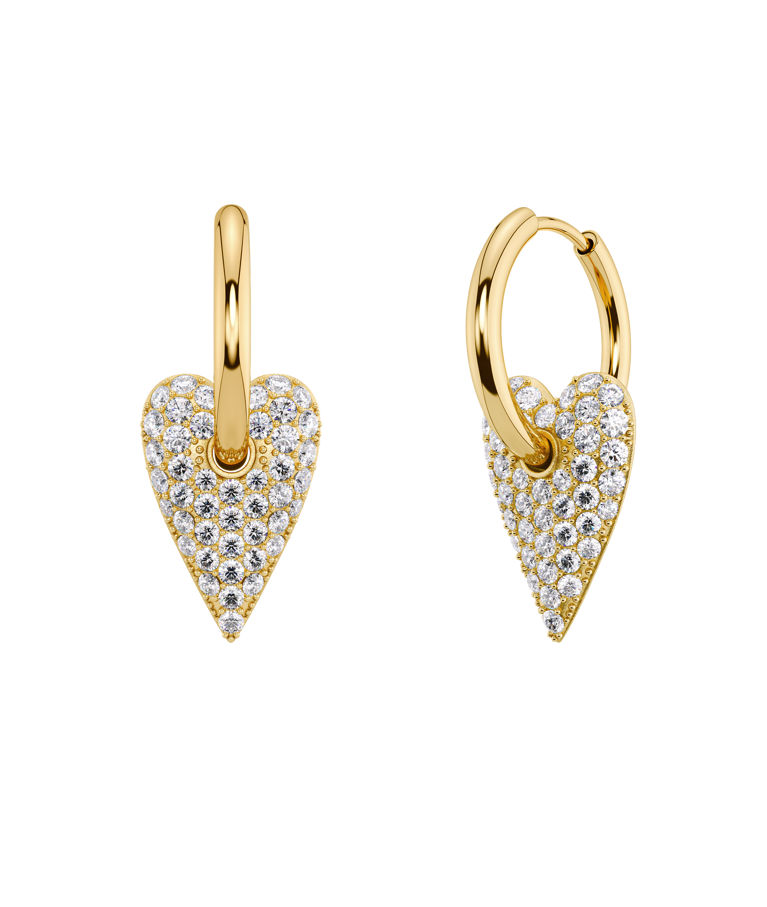 Stålörhängen Amore Sparkle Hoops L Gold AU26 gold