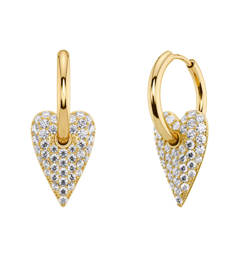Stålörhängen Amore Sparkle Hoops L Gold AU26 gold