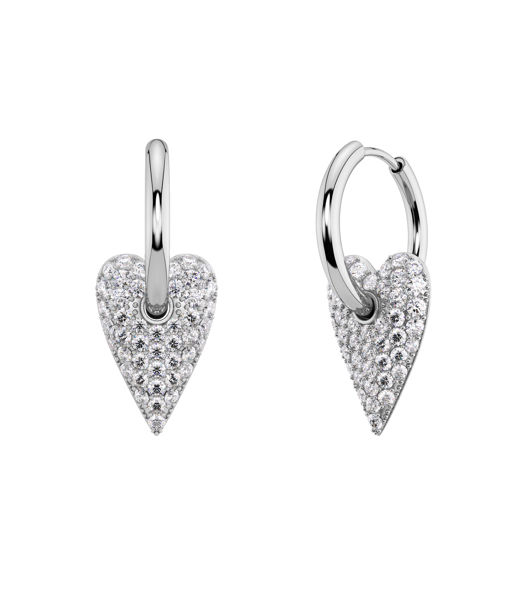 Stålörhängen Amore Sparkle Hoops L Steel AU26