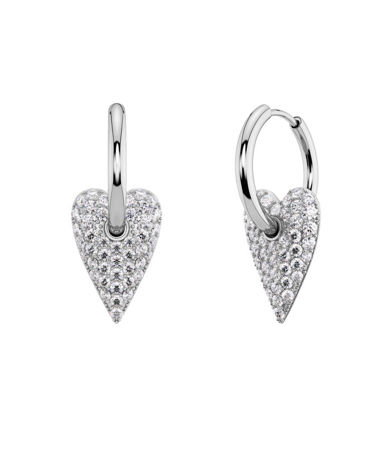 Stålörhängen Amore Sparkle Hoops L Steel AU26