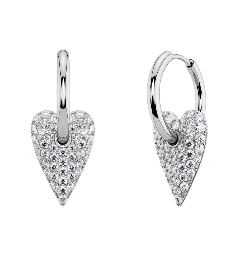 Stålörhängen Amore Sparkle Hoops L Steel AU26