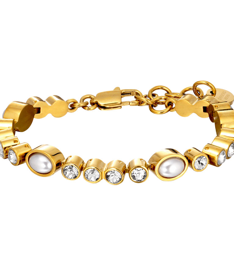 Mässingsarmband SOPHIA SG CRYSTAL / WHITE PEARL AW26
