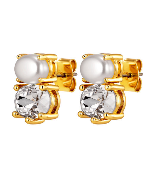 Mässingsörhängen NERIDA SG CRYSTAL PEARL AW26