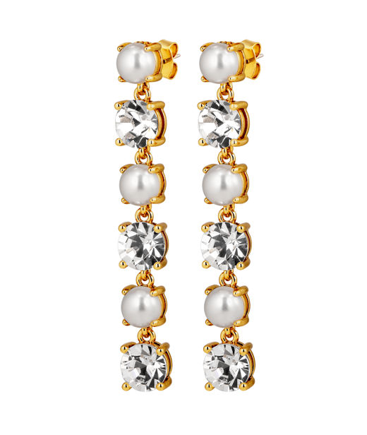 Mässingsörhängen ECHO SG CRYSTAL_WHITE PEARL AW26