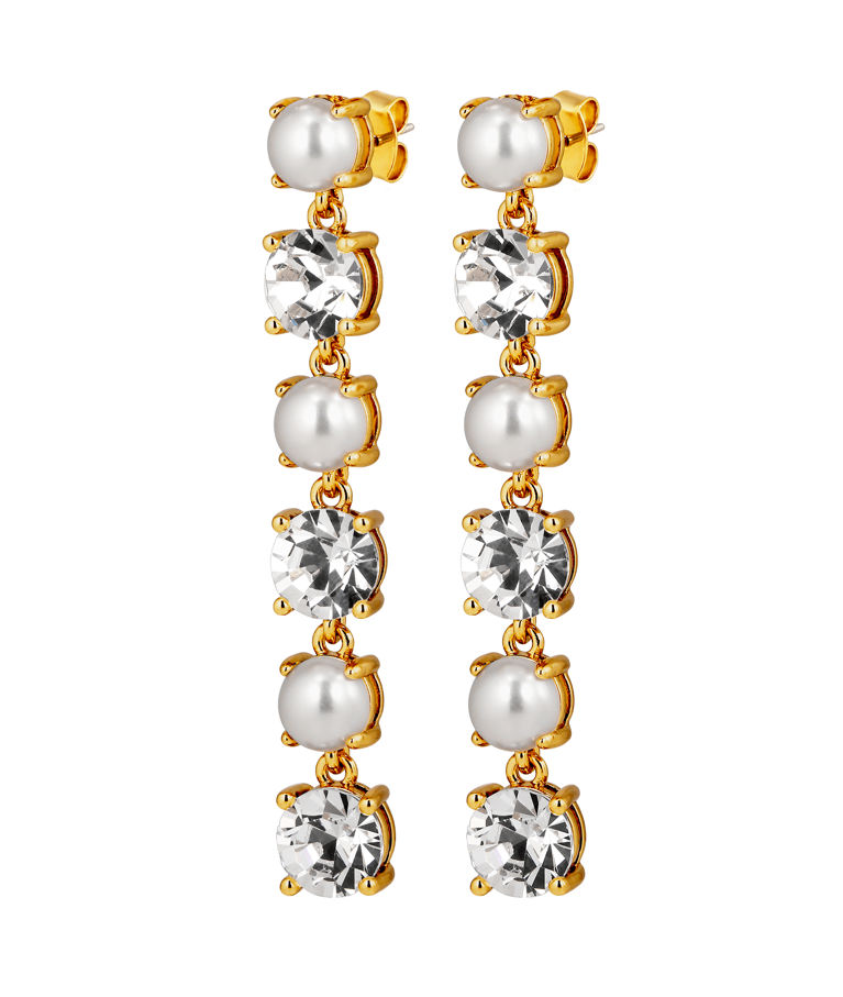 Mässingsörhängen ECHO SG CRYSTAL_WHITE PEARL AW26