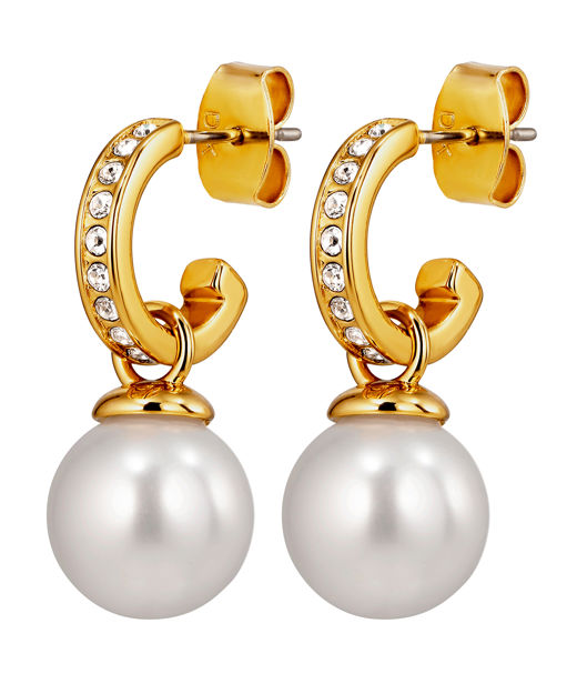 Mässingsörhängen LIORA SG WHITE / CRYSTAL AW26