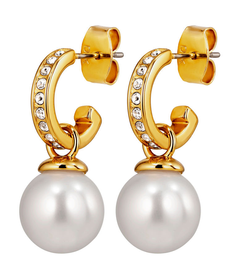 Mässingsörhängen LIORA SG WHITE / CRYSTAL AW26