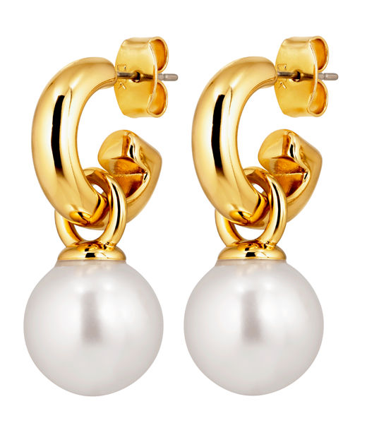 Mässingsörhängen LONA SG WHITE PEARL AW26