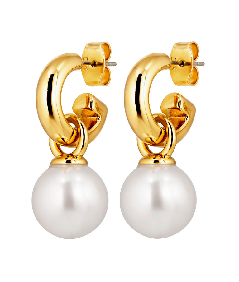 Mässingsörhängen LONA SG WHITE PEARL AW26