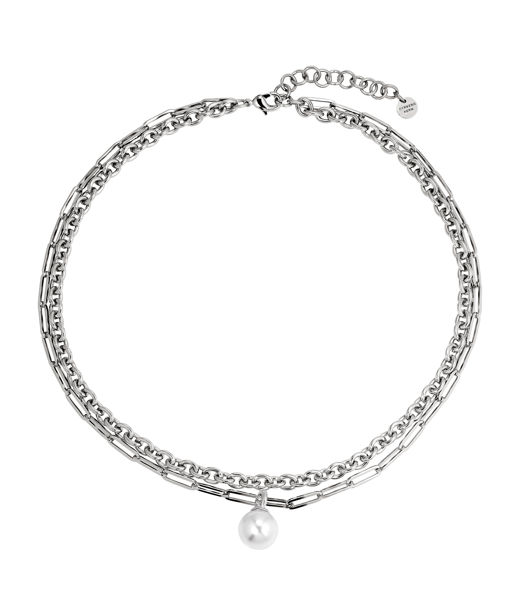 Mässingshalsband AURELIA SS WHITE PEARL AW26