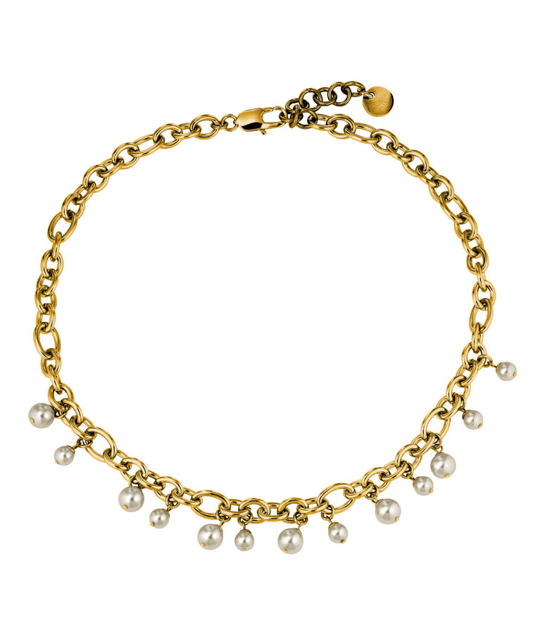 Mässingshalsband ELENA/N SG WHITE PEARL AW26