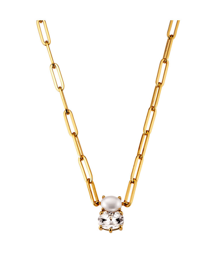 Mässingshalsband SERAFINE SG CRYSTAL_WHITE PEARL AW26