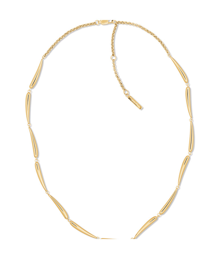 Stålhalsband Elongated Drops gold