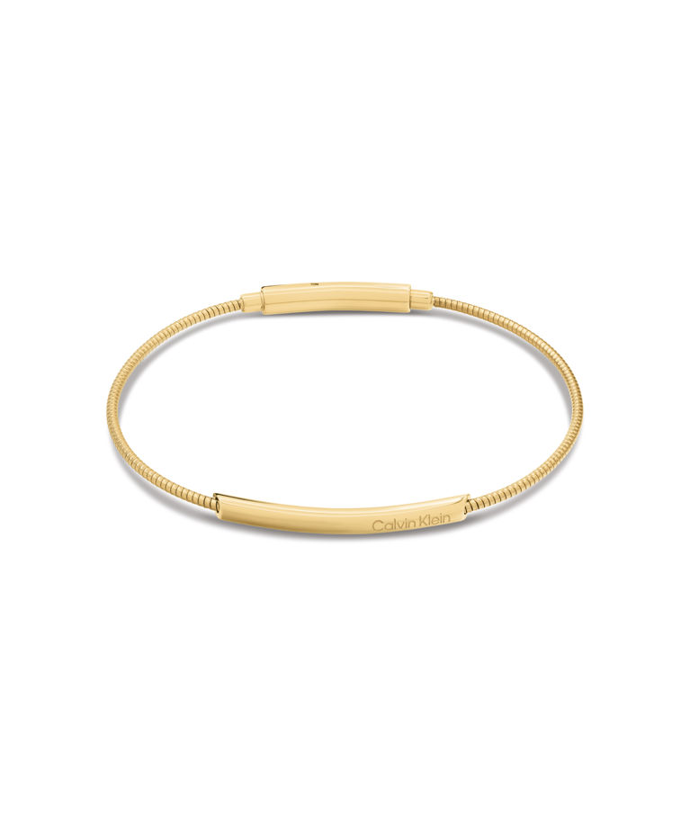Stålhalsband Structured gold