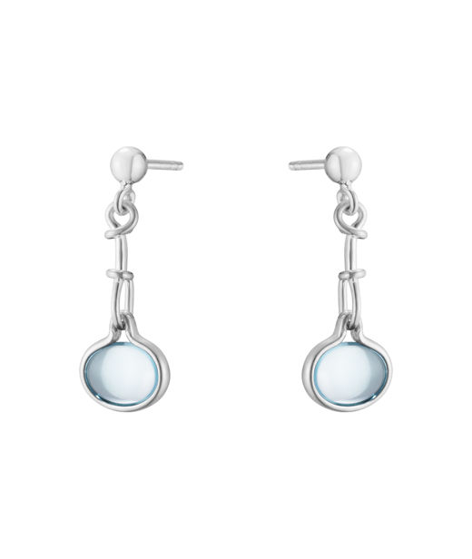 Silverörhänge Torun Short Blue Topaz