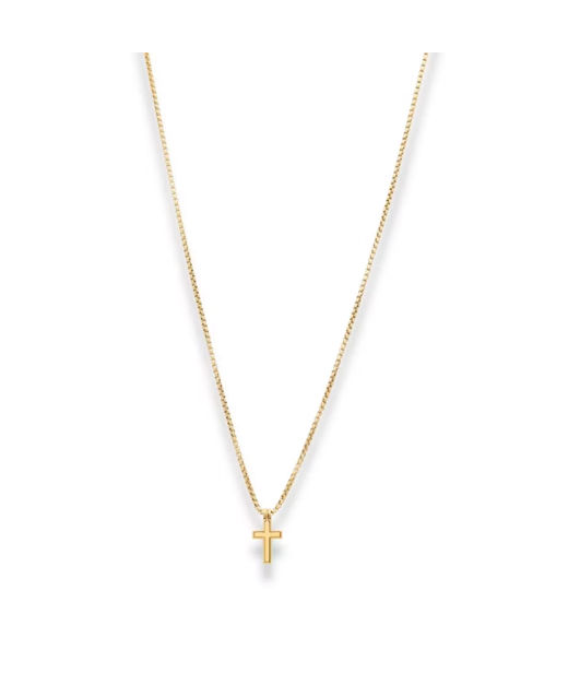 Stålhalsband Herman kors gold