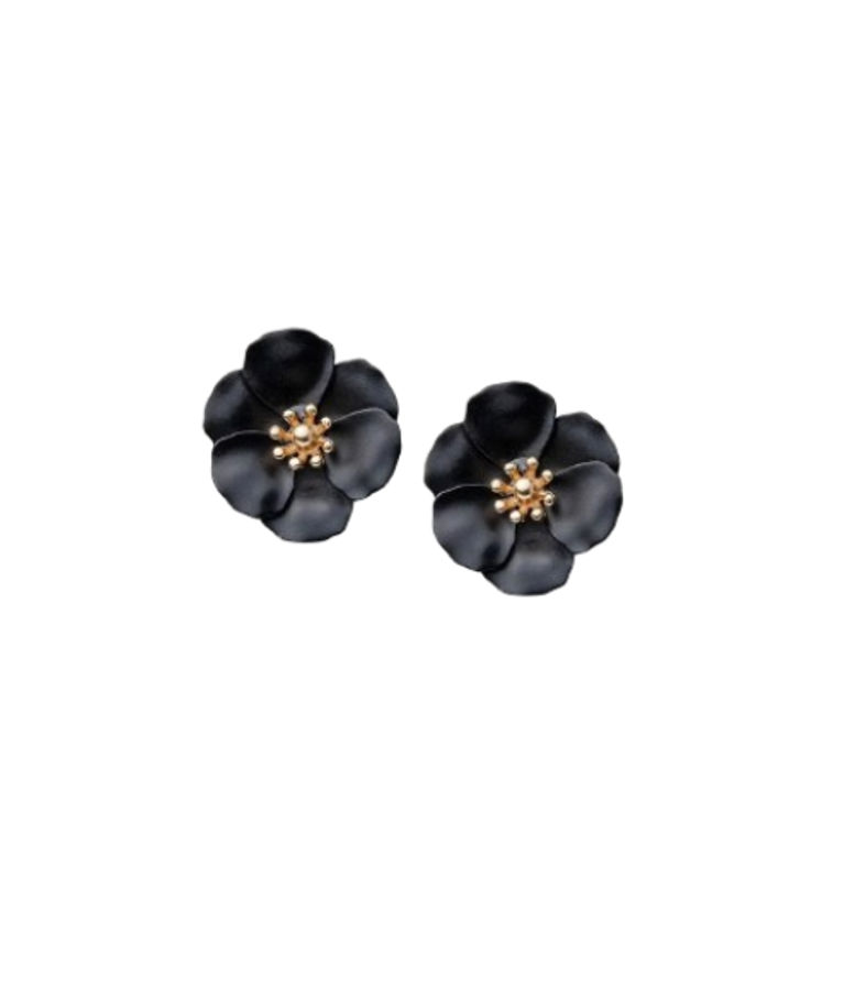 Plastörhänge Flower Petite Black