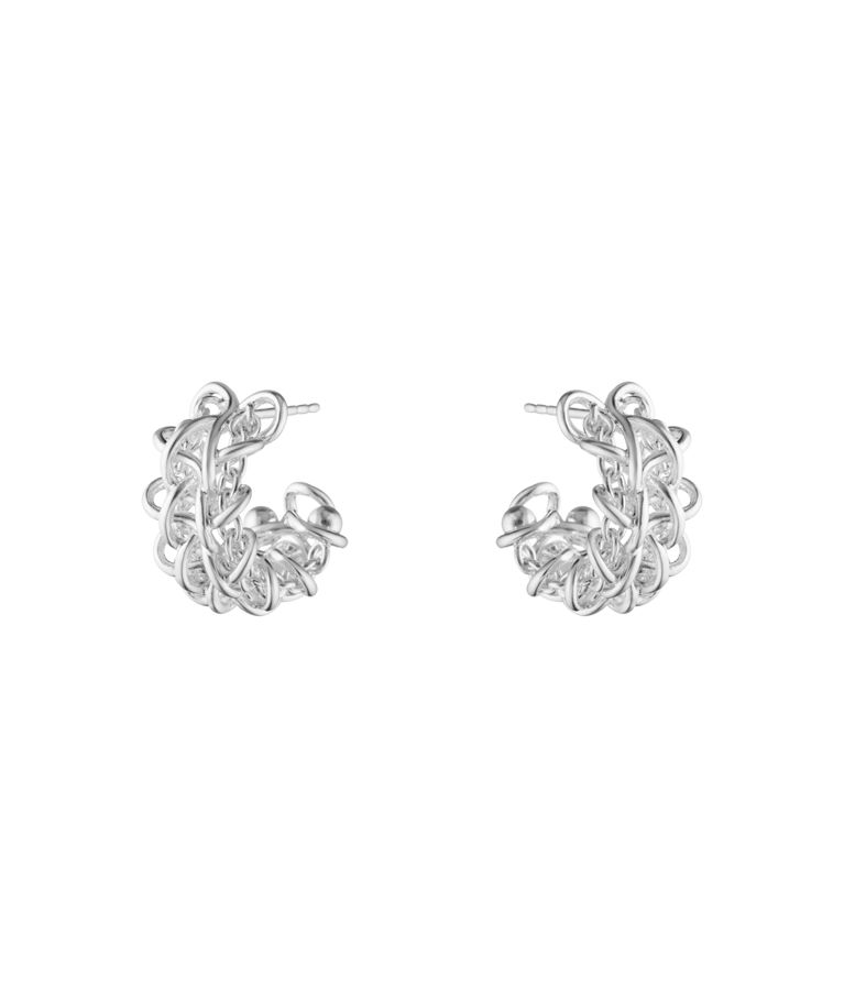 Silverörhänge Weft Hoops