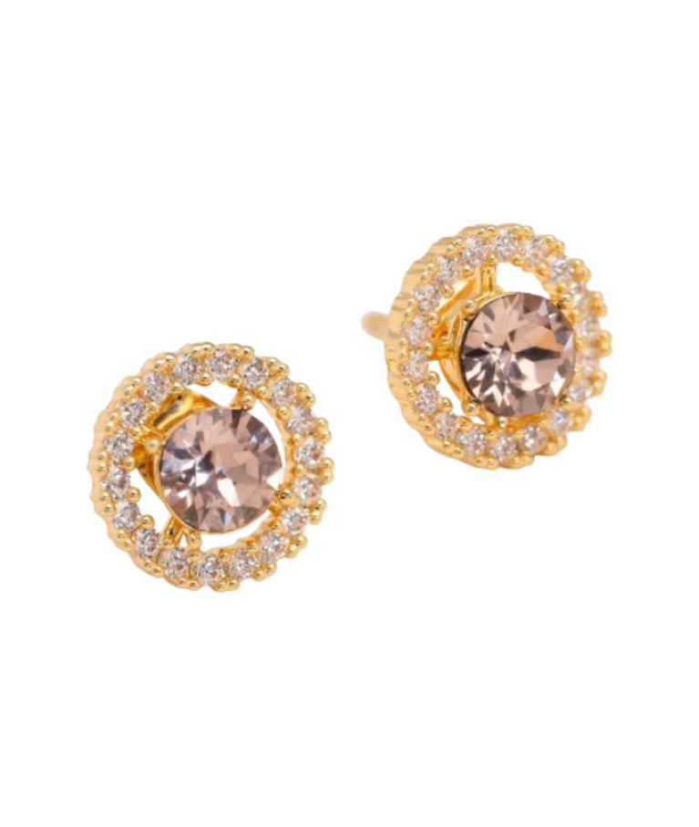 Mässingsörhängen Miranda Twist - Pink topazgold