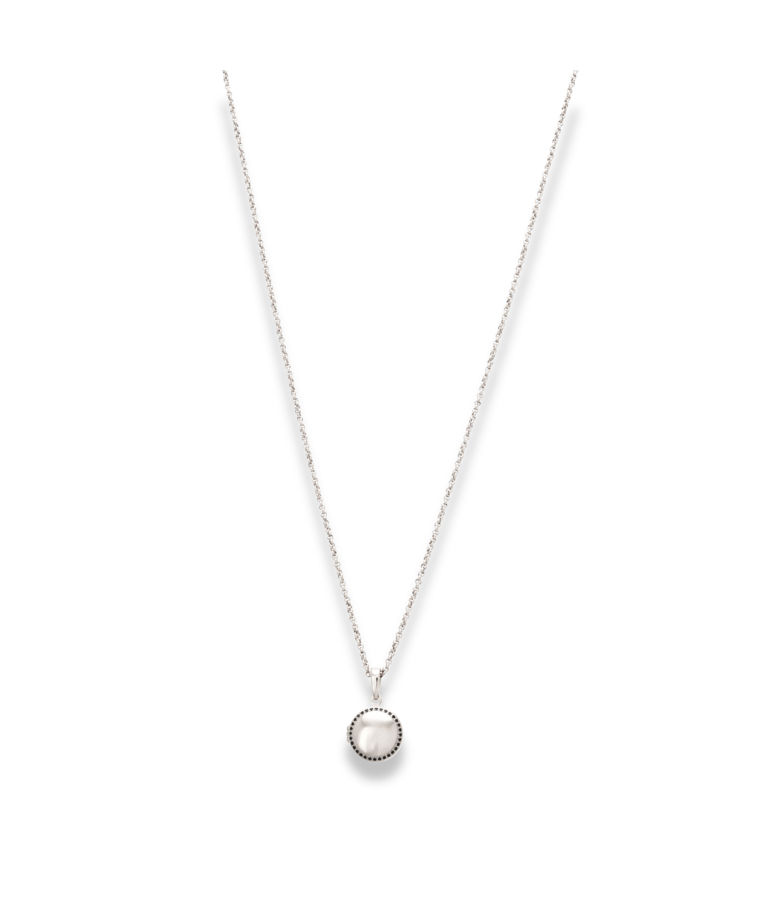 Stålhalsband Epione Black CZ Locket