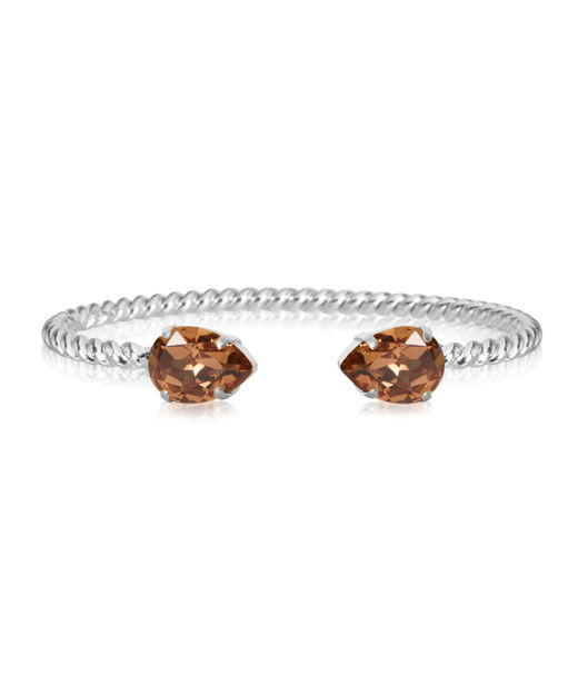 Mässingsarmband MINI DROP ReC LIGHT SMOKED TOPAZ rhodium