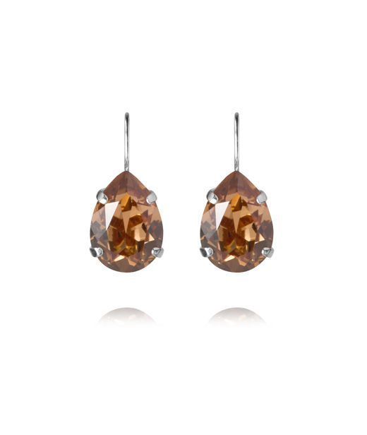 Mässingsörhängen MINI DROP CLASP ReC LIGHT SMOKED TOPAZ rho