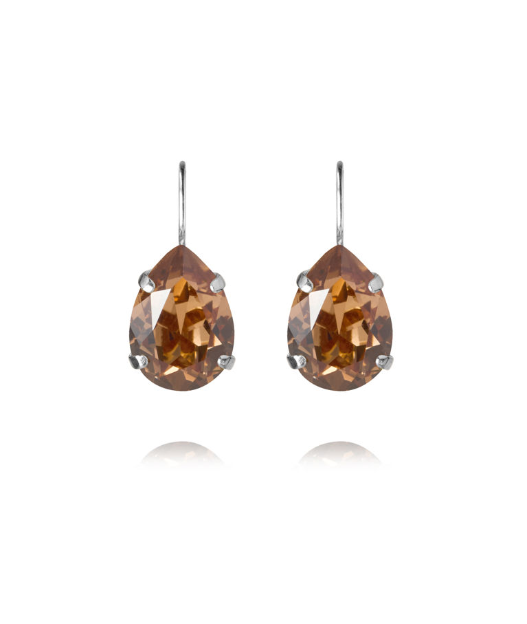 Mässingsörhängen MINI DROP CLASP ReC LIGHT SMOKED TOPAZ rho