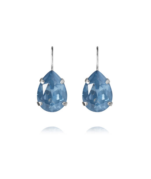 Mässingsörhängen MINI DROP CLASP DENIM IGNITE rhodium
