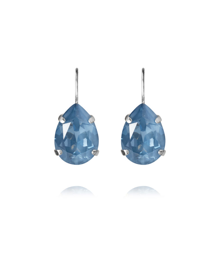 Mässingsörhängen MINI DROP CLASP DENIM IGNITE rhodium