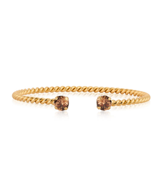 Mässingsarmband MINI TWISTED ReC LIGHT SMOKED TOPAZ gold