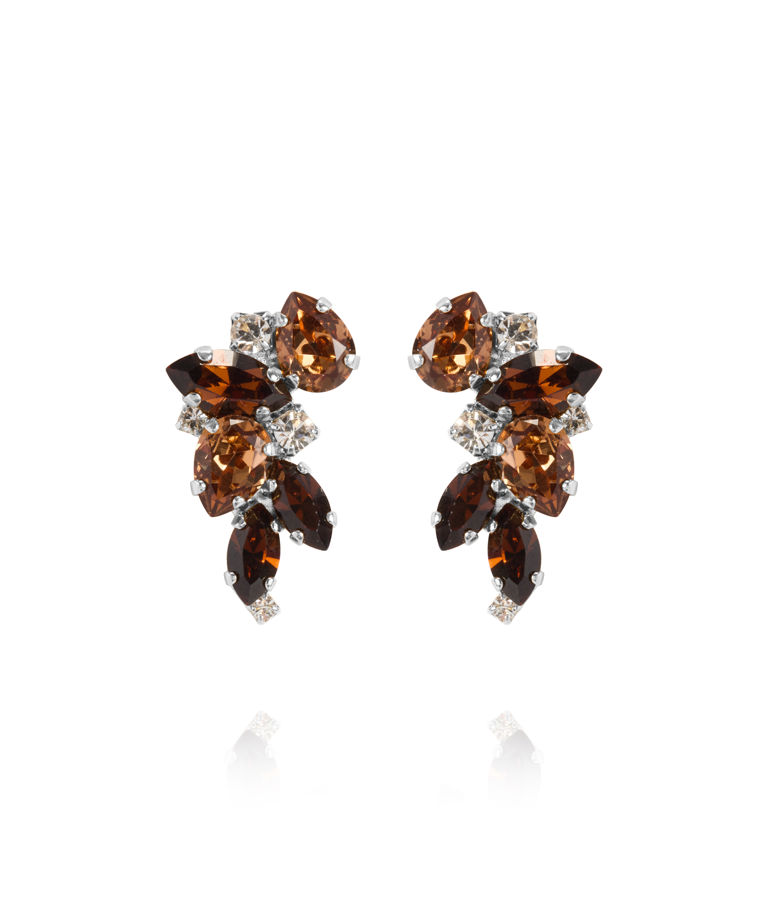 Mässingsörhängen DEMI ReC TOPAZ COMBO rhodium