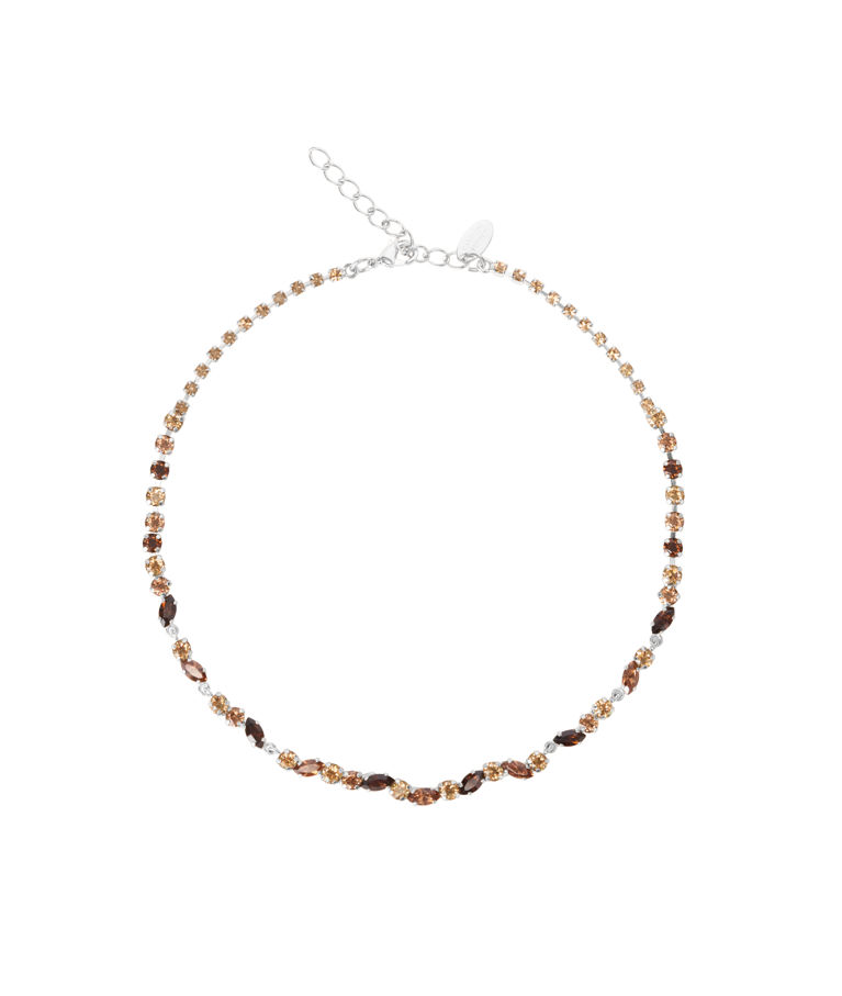 Mässingshalsband ALELIA ReC TOPAZ COMBO rhodium