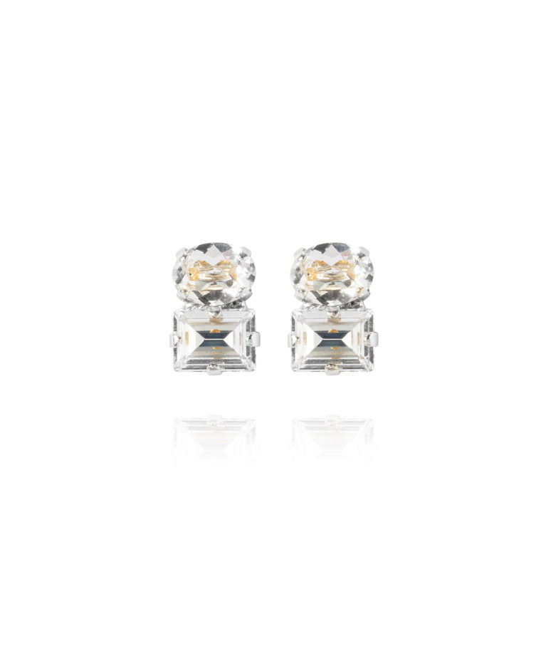 Mässingsörhängen CLEO CRYSTAL rhodium
