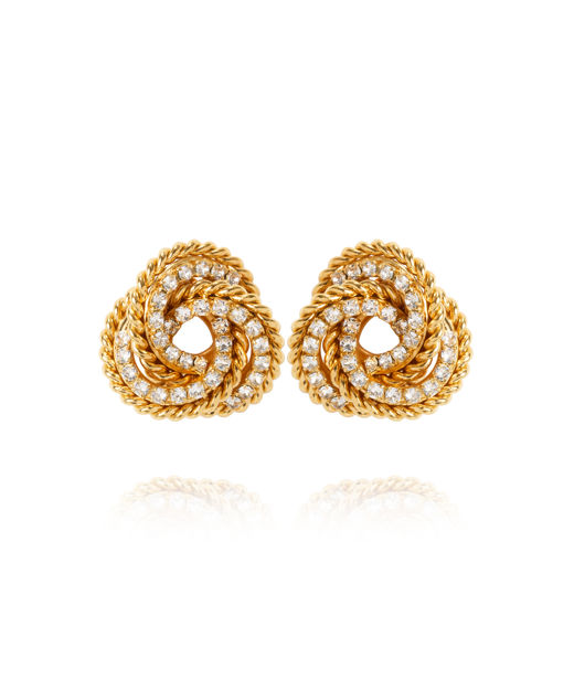 Mässingsörhängen JULIETTE CRYSTAL gold