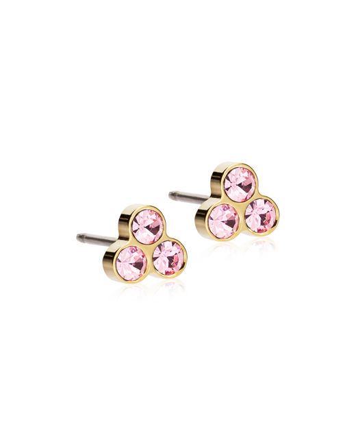 Titanörhänge GT Clover 6 mm, Light rose gold