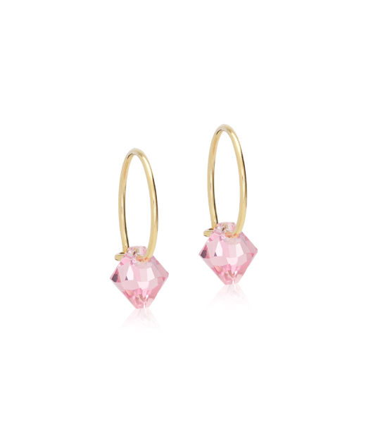 Titanörhänge GT Ear Ring 12 mm, Bicone 6 mm, Light rose gold