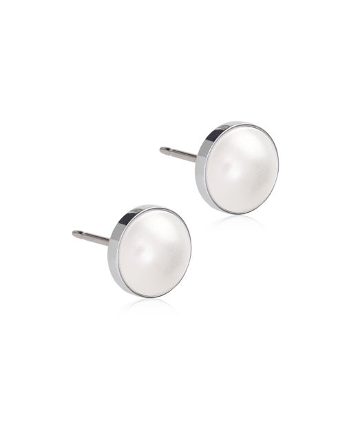 Titanörhänge ST Bezel Pearl 8 mm, White