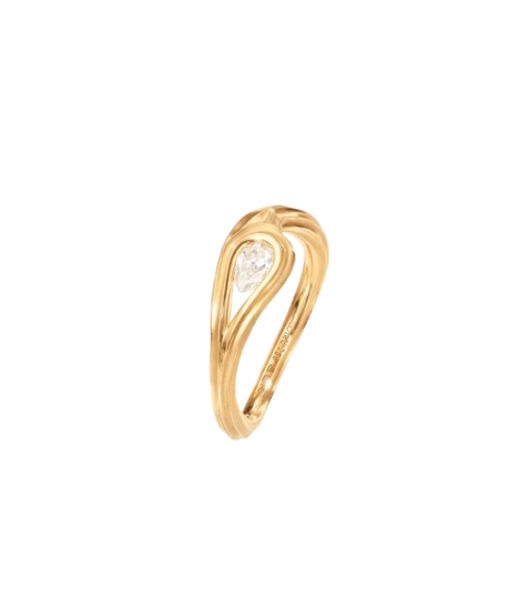 18k rödguld ring Ocean Drops 1 pear shaped brill. 0,30 ct. T