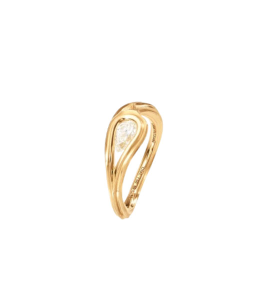 18k rödguld ring Ocean Drops 1 pear shaped brill. 0,50 ct. T
