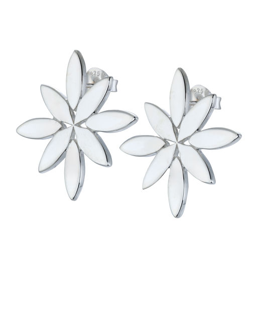 Silverörhänge Ellipse Flower