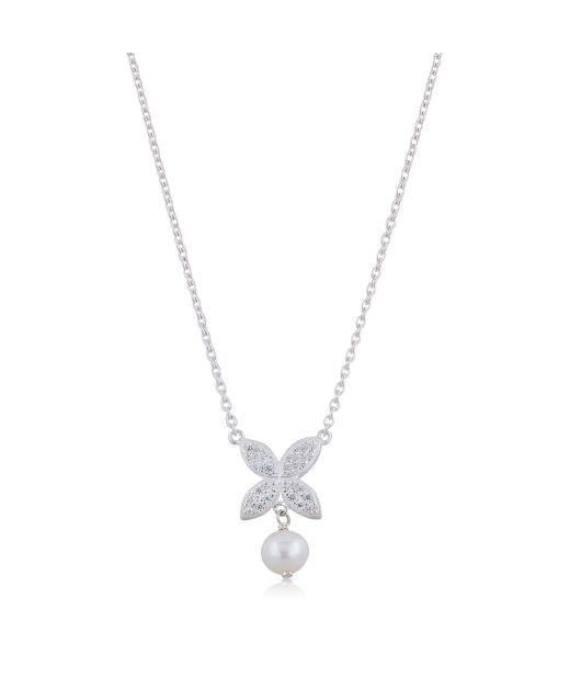 Silverhalsband Sparkling Ellipse Pearl