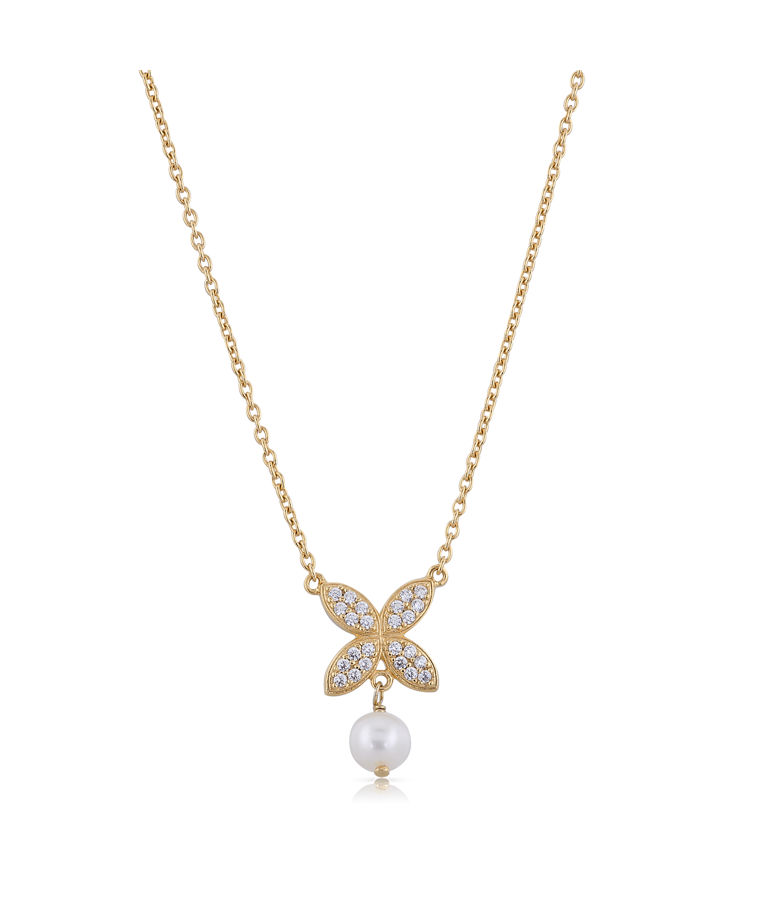 Silverhalsband Sparkling Ellipse Pearl fg