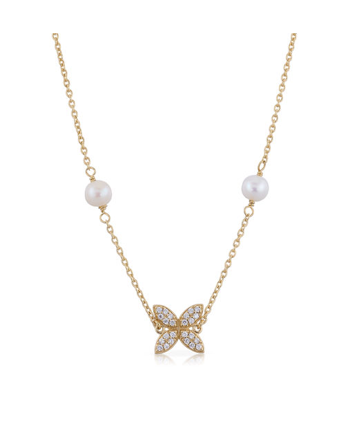 Silverhalsband Sparkling Ellipse Multi Pearl fg