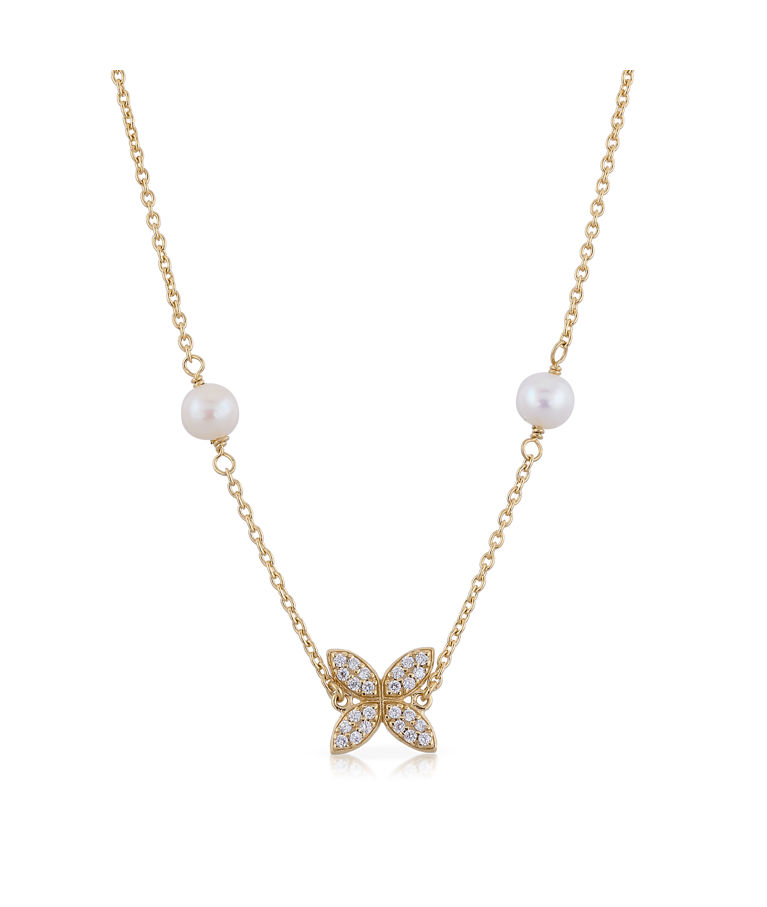 Silverhalsband Sparkling Ellipse Multi Pearl fg