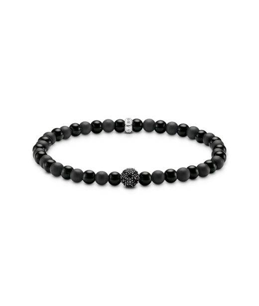 Silverarmband Talisman Positive Energy Obsidian Beads
