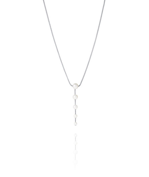 Silverhalsband Flowing Pearls