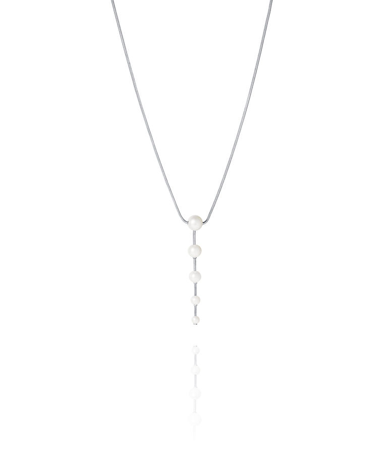 Silverhalsband Flowing Pearls